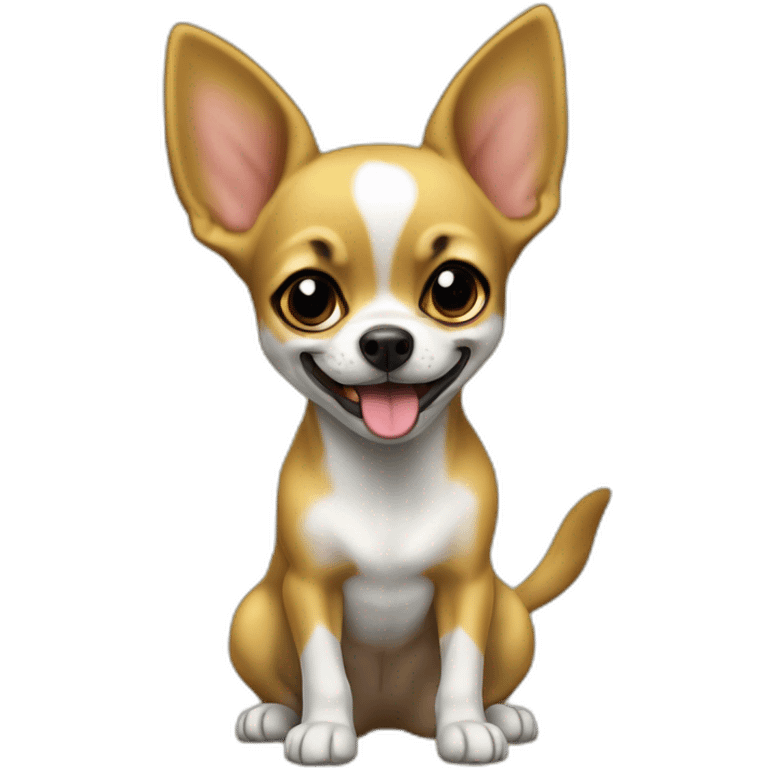 chihuahu perro amarillo jugando emoji