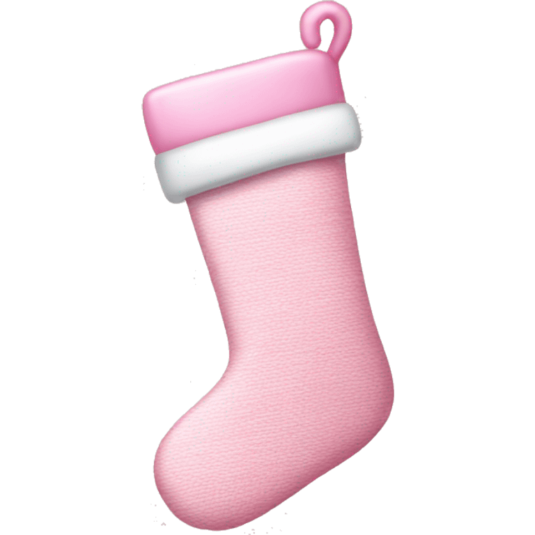 Light pink Christmas stocking with letter L emoji