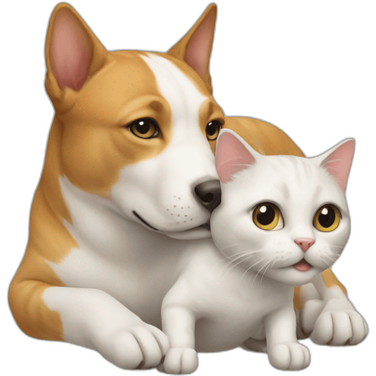 cat on dog emoji