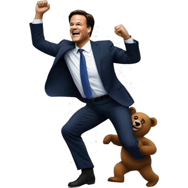  mark rutte dancing with a bear emoji