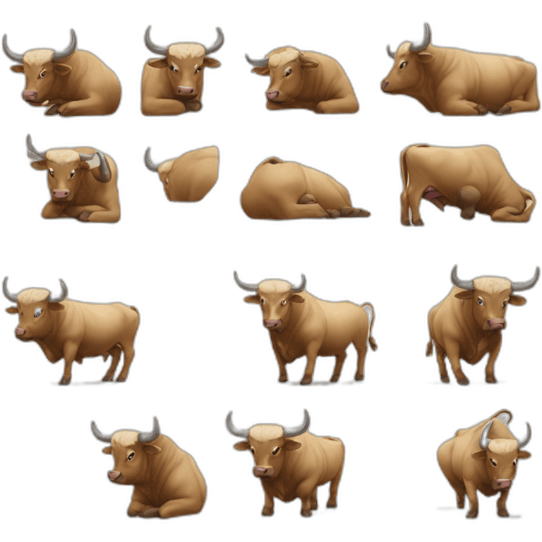 bull doing heads down work emoji