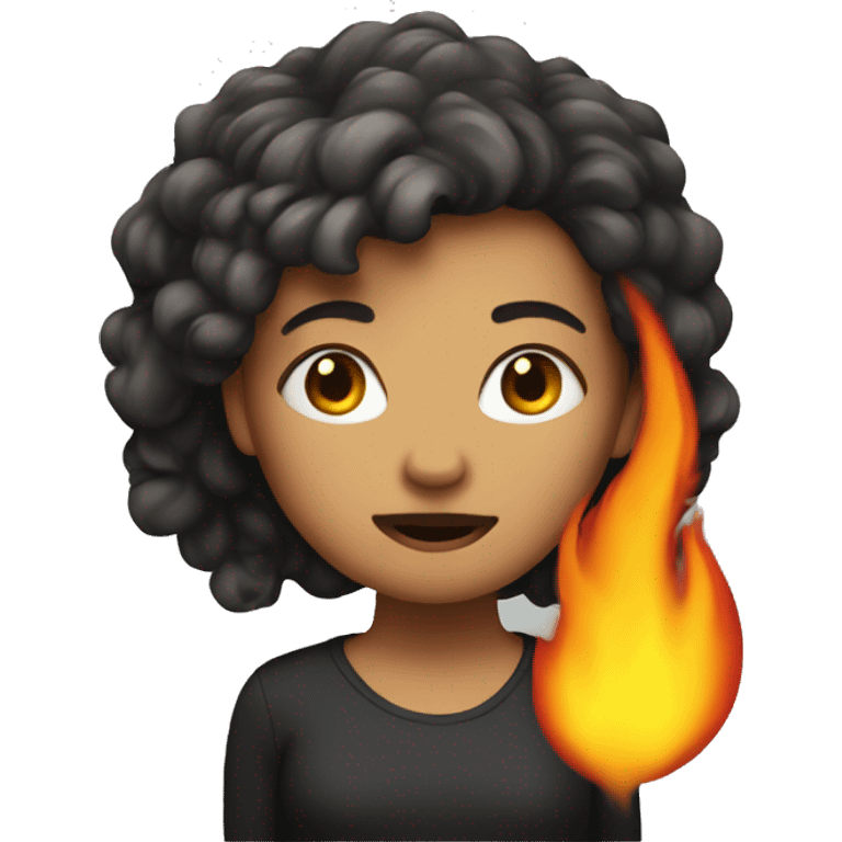 girl with hair on fire emoji