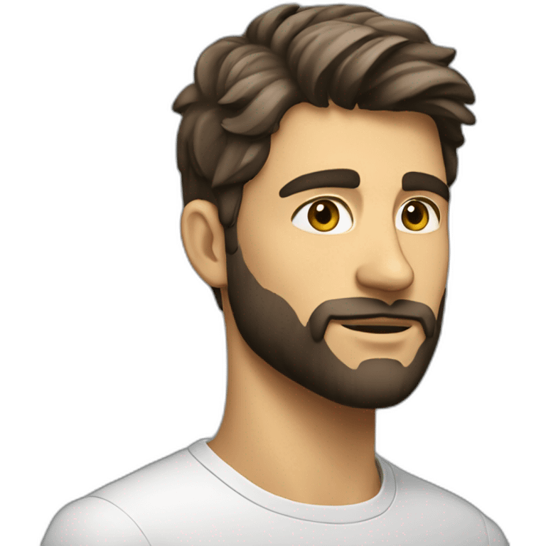 A beautiful young man with a light beard, studying telecommunications   emoji