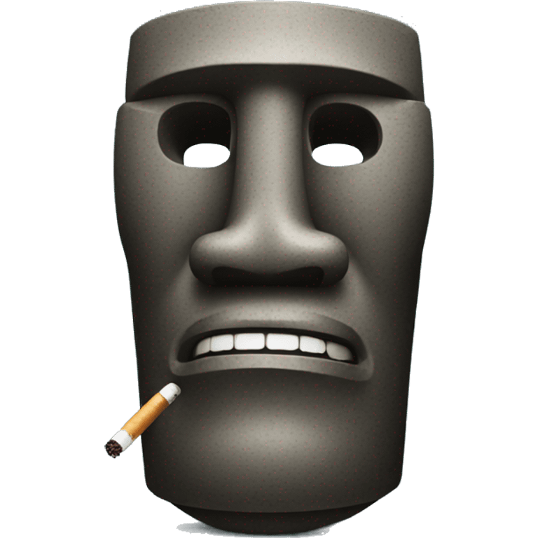 Moai with cigarette  emoji