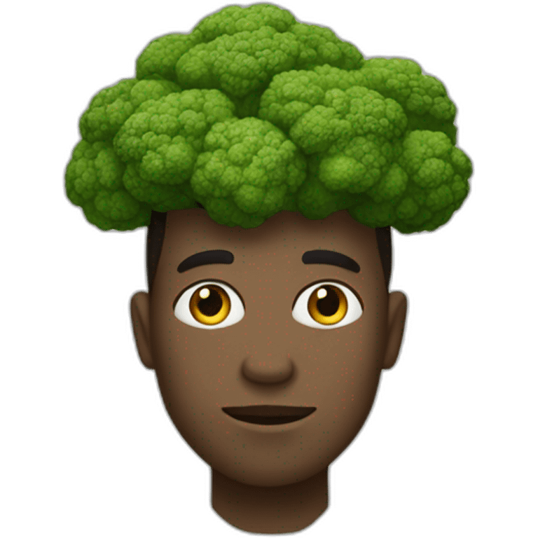 Dusky skin Man with broccoli head emoji