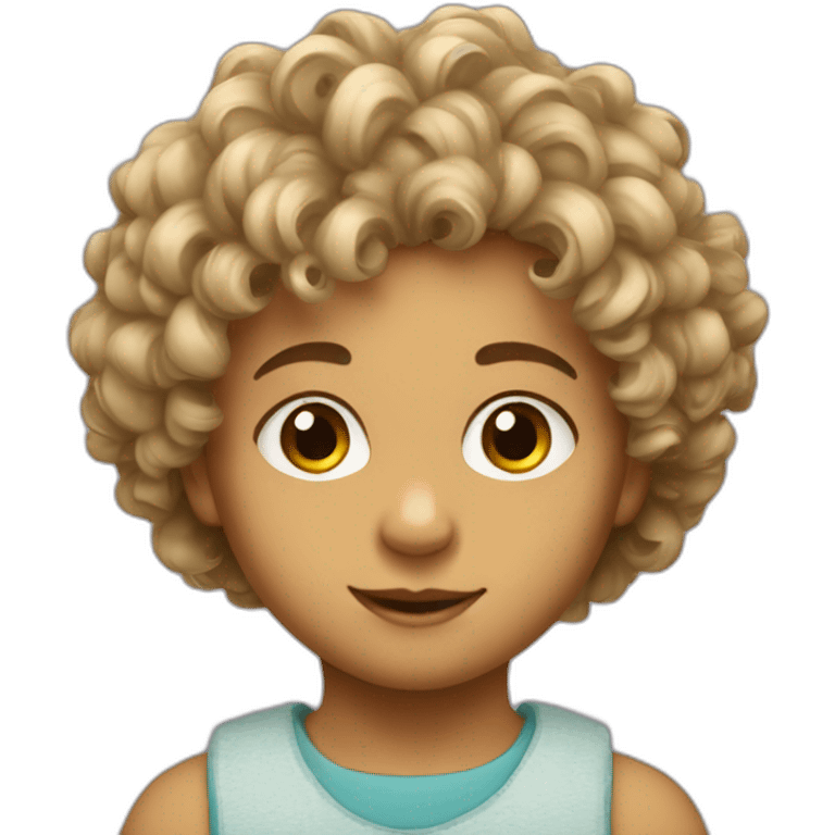 Enfant cheveux bouclés emoji