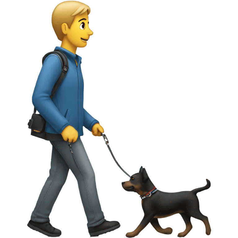 person walking dog emoji