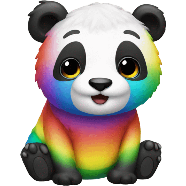 Rainbow panda emoji