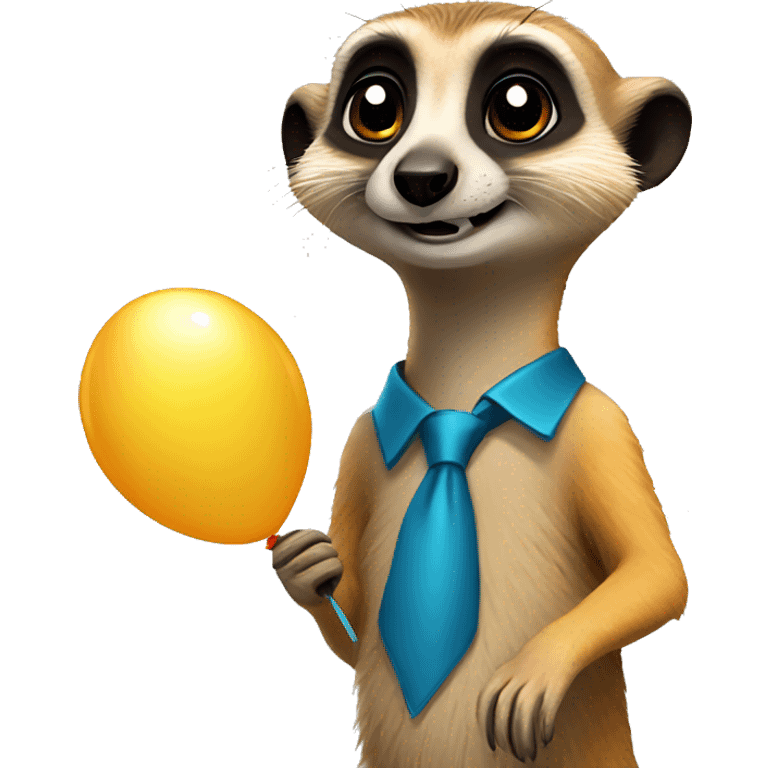 Meerkat holding a balloon emoji