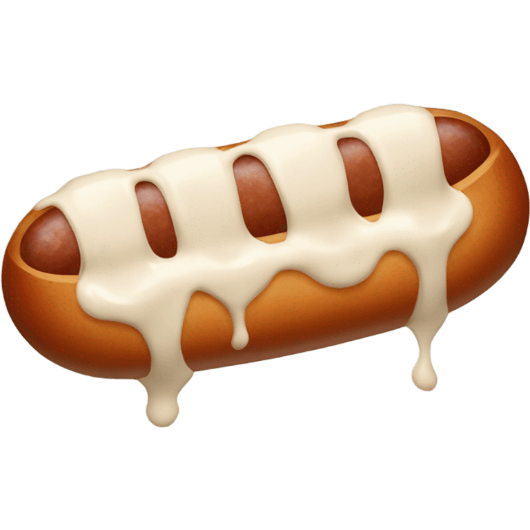 A sausage with white stuff on it emoji