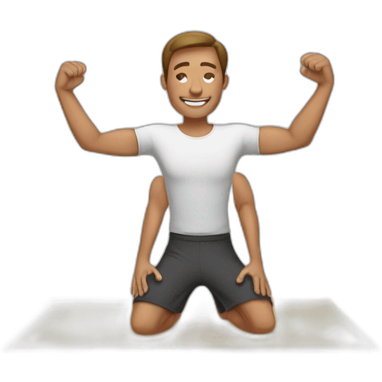 man stretching on mat emoji