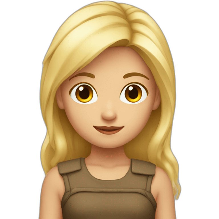 niña rubia con coleta emoji