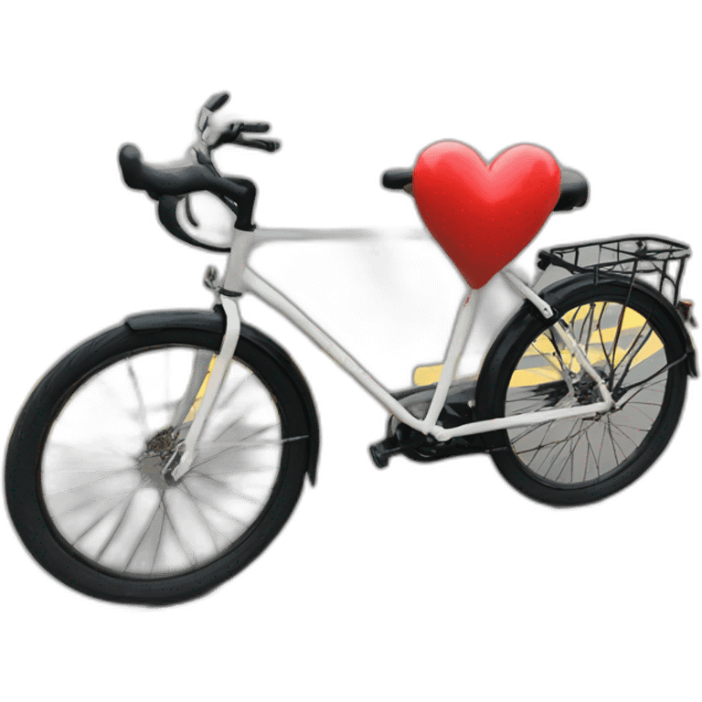 The heart sits on a bicycle emoji