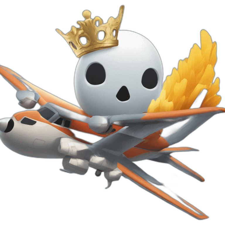 King of death with Thor's hammer flying next to a plane in the sky next to a bird emoji