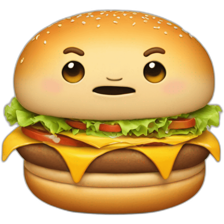 Fat man eating a burger emoji