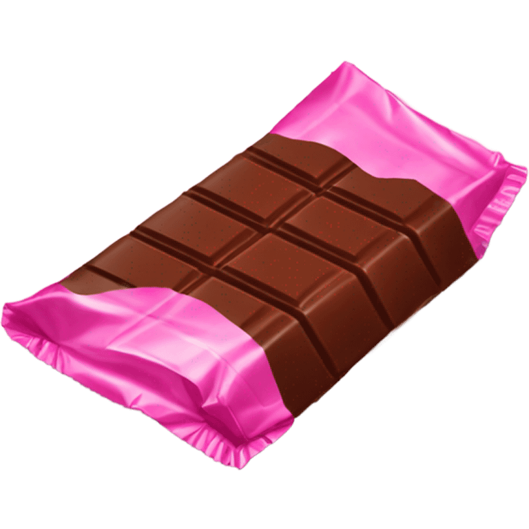 chocolate bar in pink wrapping emoji