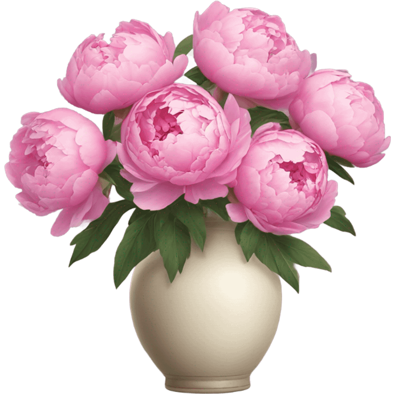 Pink Peonies in a vase emoji