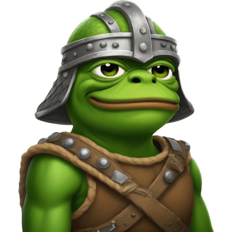 pepe frog but as a viking emoji