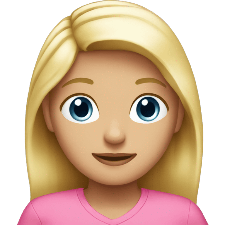 Blond girl with pink shirt emoji