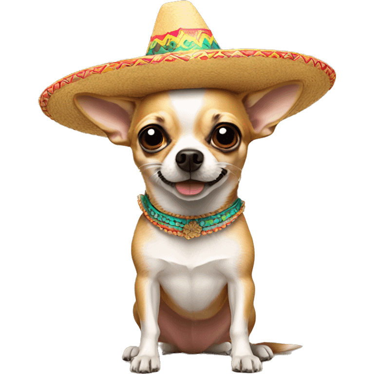 a chihuahua with a sombrero emoji