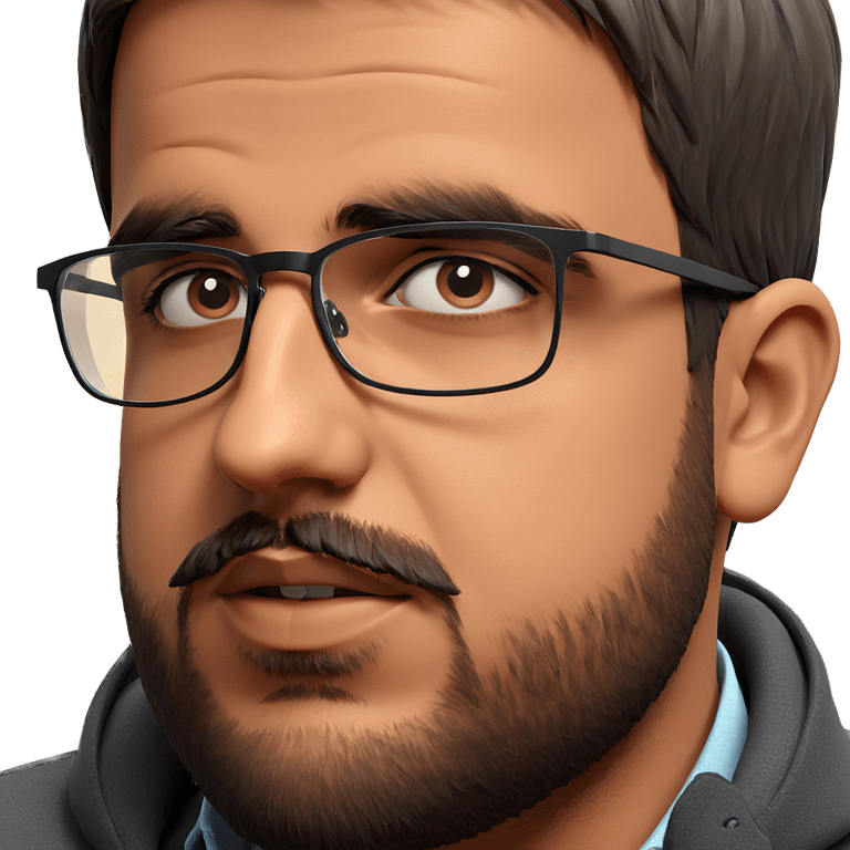 bearded boy with glasses portrait emoji