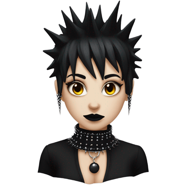 goth girl with big spiked collar choker emoji