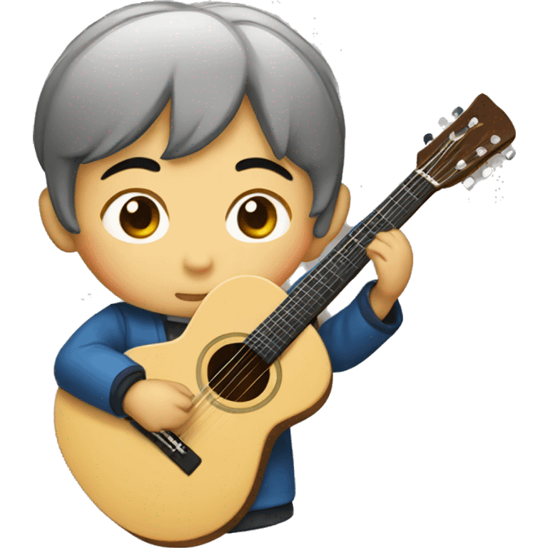 Korean boy with guitar emoji