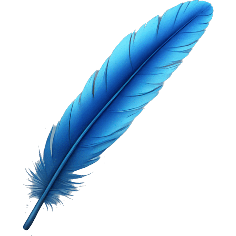 Realistic blue feather emoji