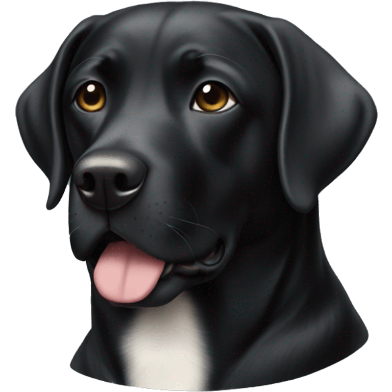 Black lab with white chest emoji