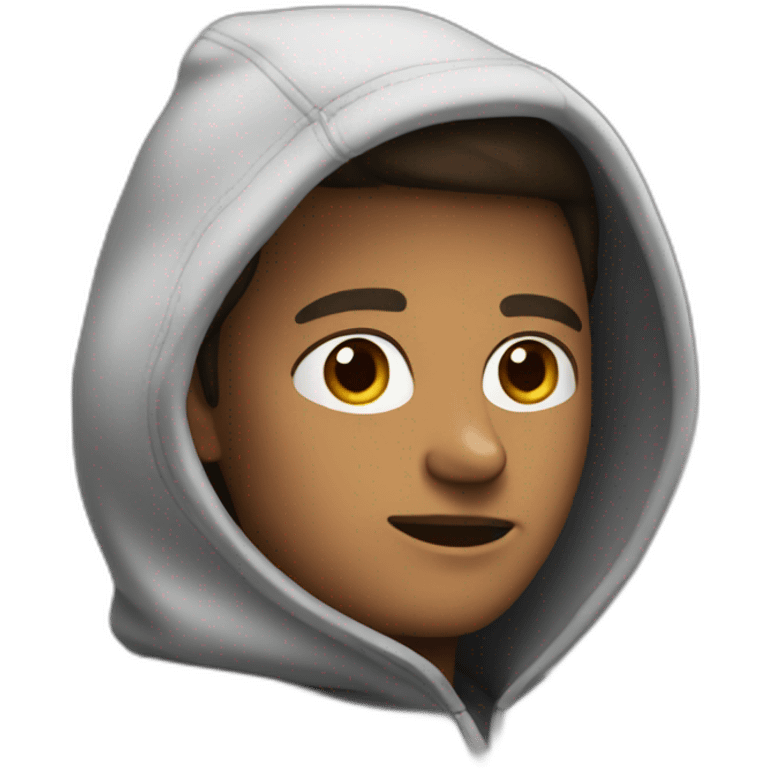 Man wearing a woman's hoodie without her permission emoji