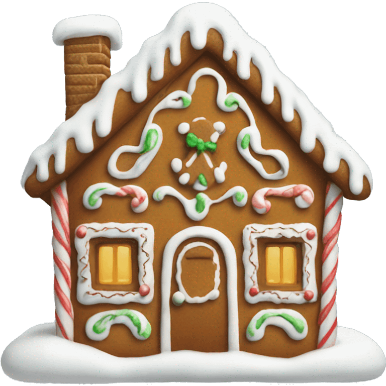 Gingerbread house with snow on too emoji