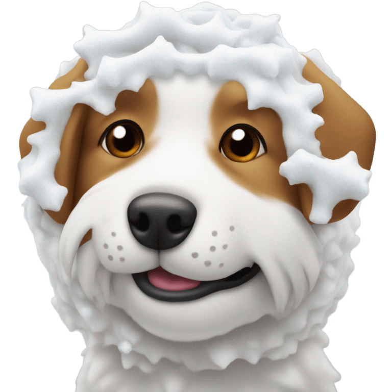 Dog eating snow emoji