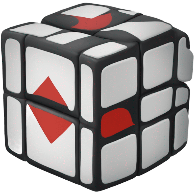 Rubix cube with uchiha clan symbol emoji