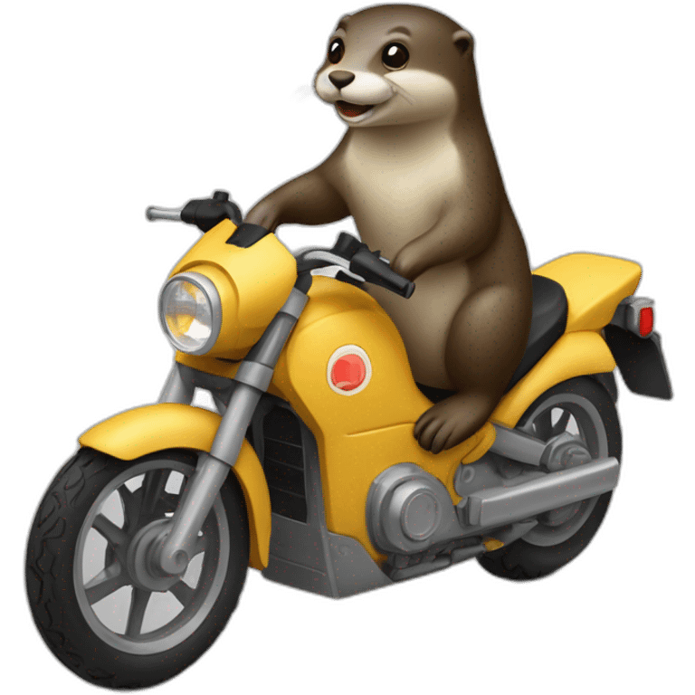 Une loutre sur une moto emoji