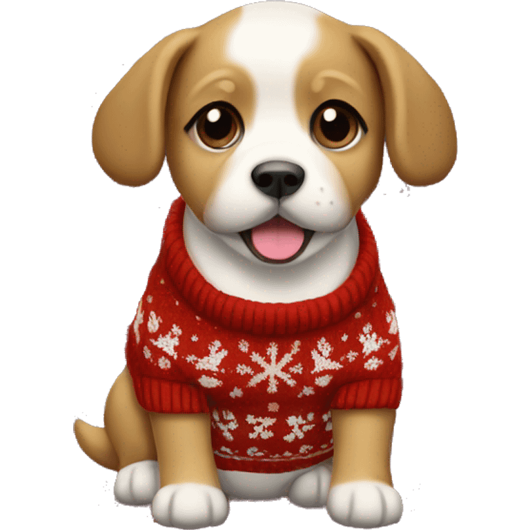 Puppie with a Christmas sweater  emoji