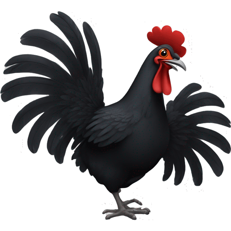 Black chicken dances Flamenco emoji