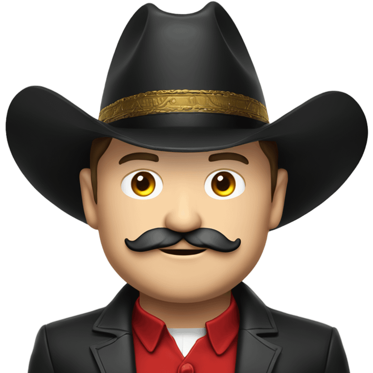  Elon musk with big mustache and black sombrero mexican hat and Tesla logo red shirt Tesla symbol coin emoji