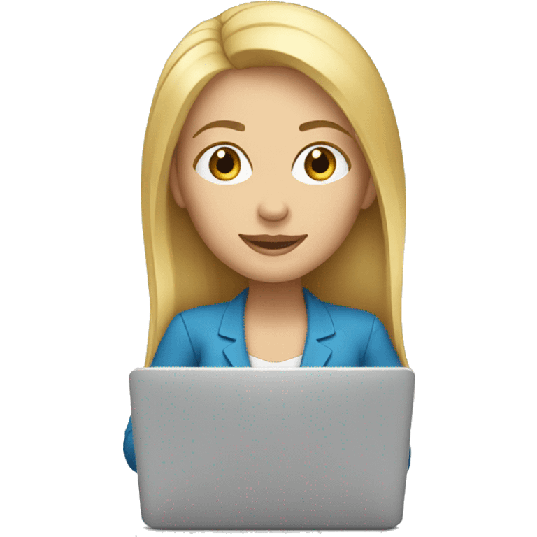 blonde white woman working on laptop emoji