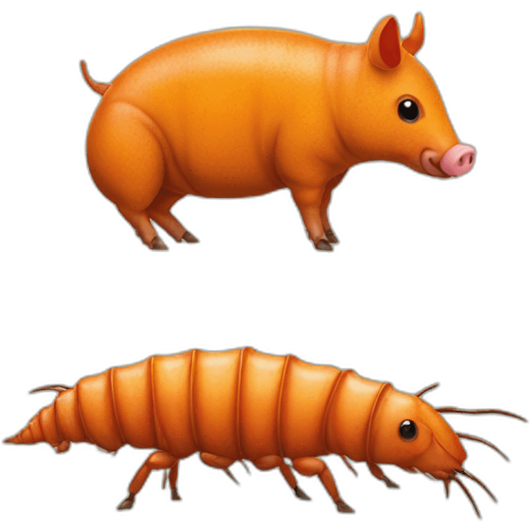 Orange pig armadillo cow centipede insect emoji