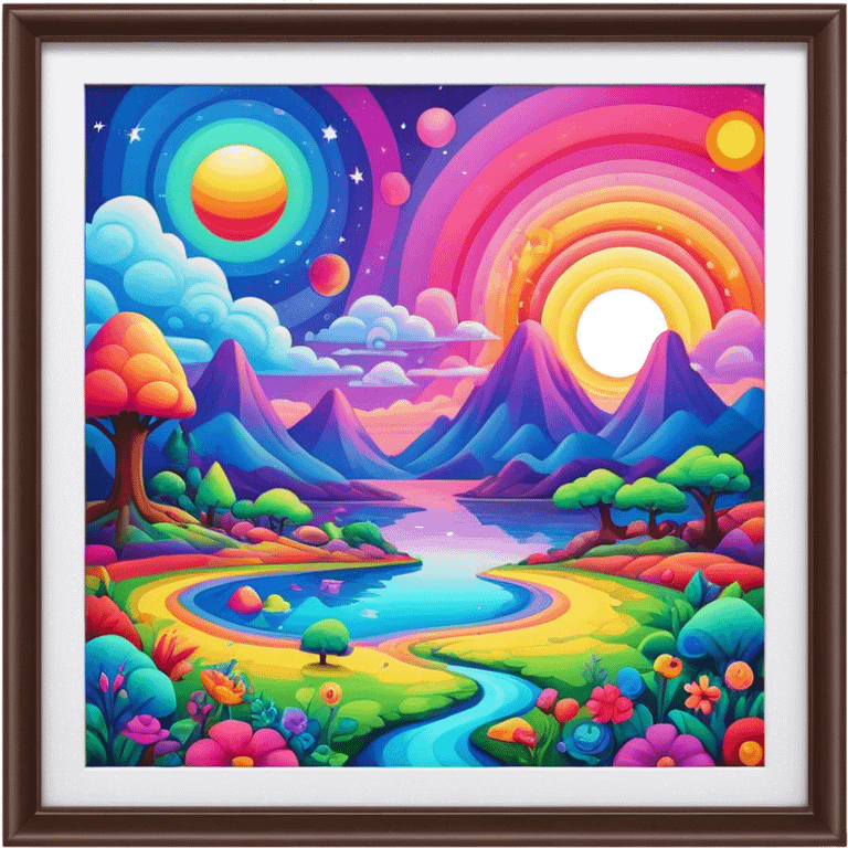 Psychedelic colored photo frame emoji