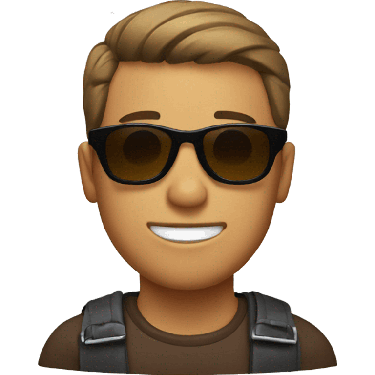 A guy with sunglasses and has a cool haircut and is brown emoji