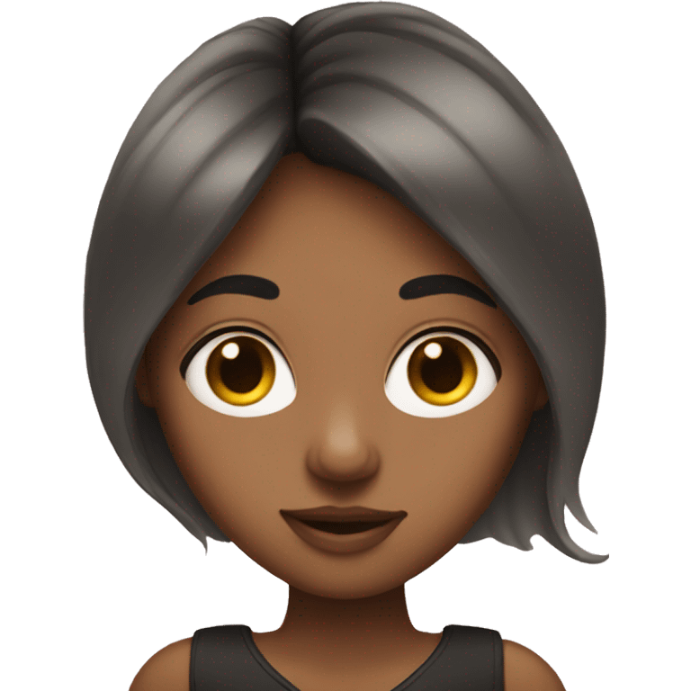 Girl with long hair and short lashes emoji