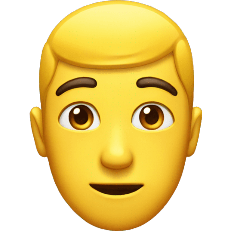 A yellow regular iPhone emoji but with a side eye expression  emoji