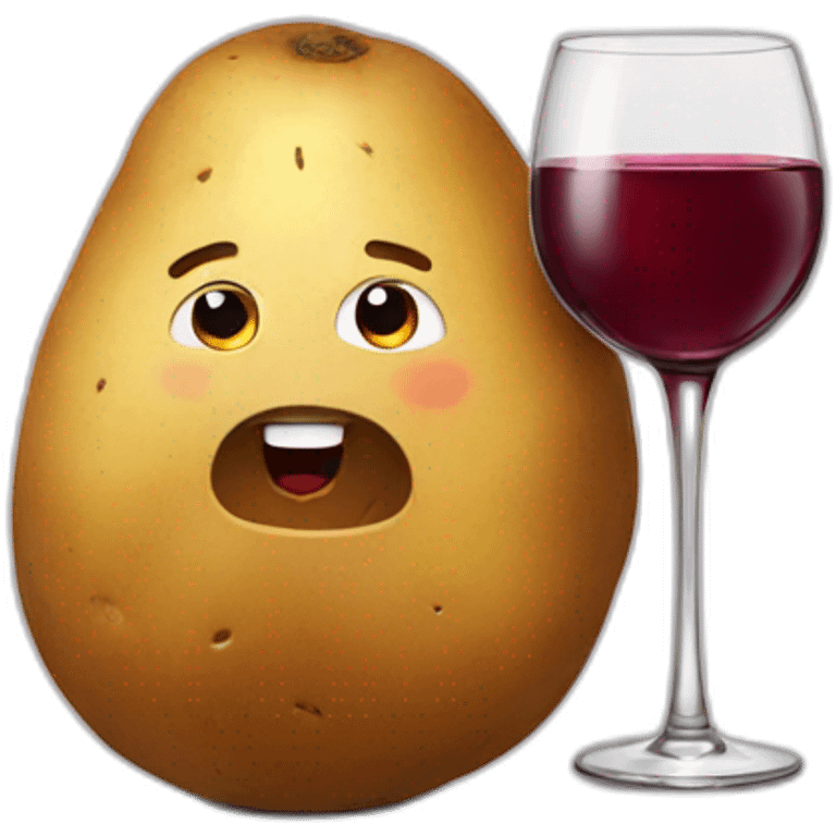 potato drinking wine emoji