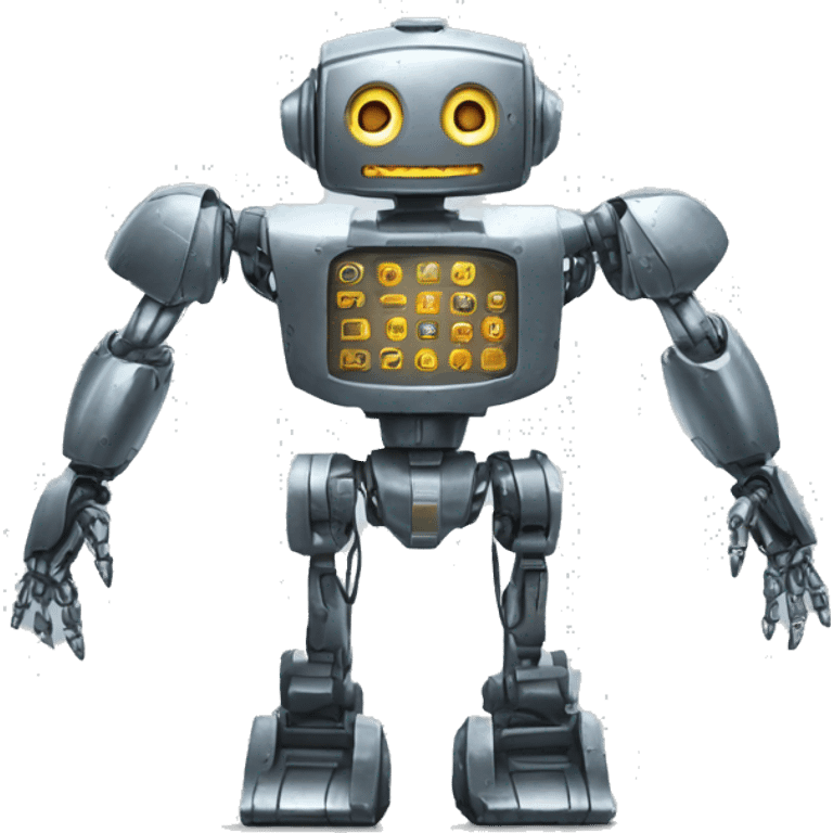 a high-tech metal robot with eigth arms emoji