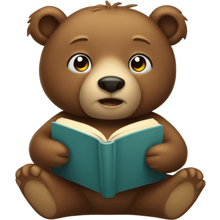 Bear reading a book  emoji