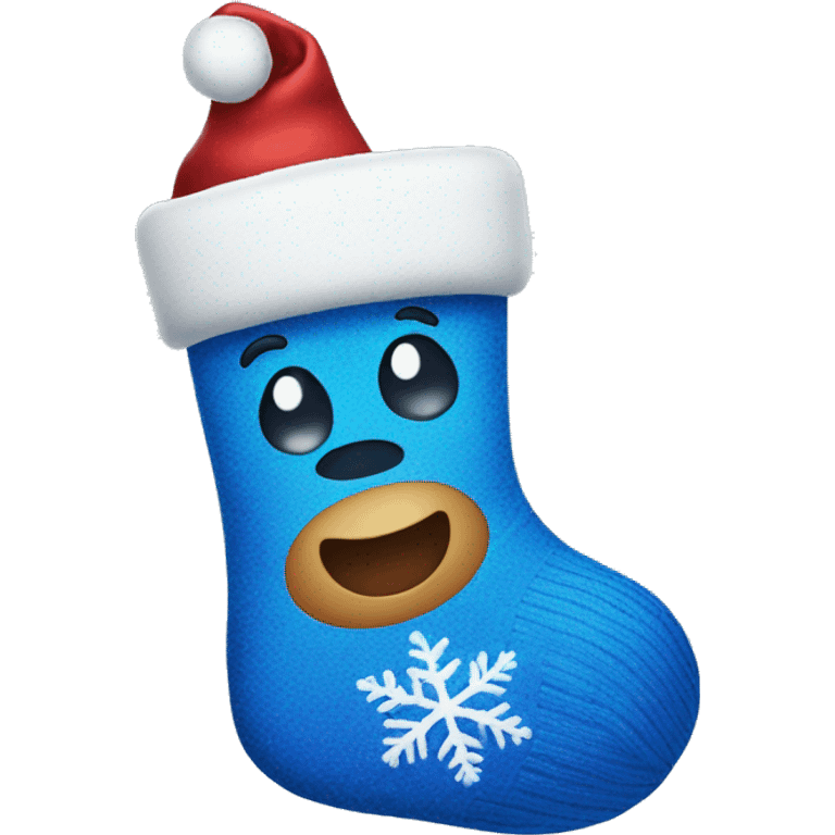 blue christmas sock emoji