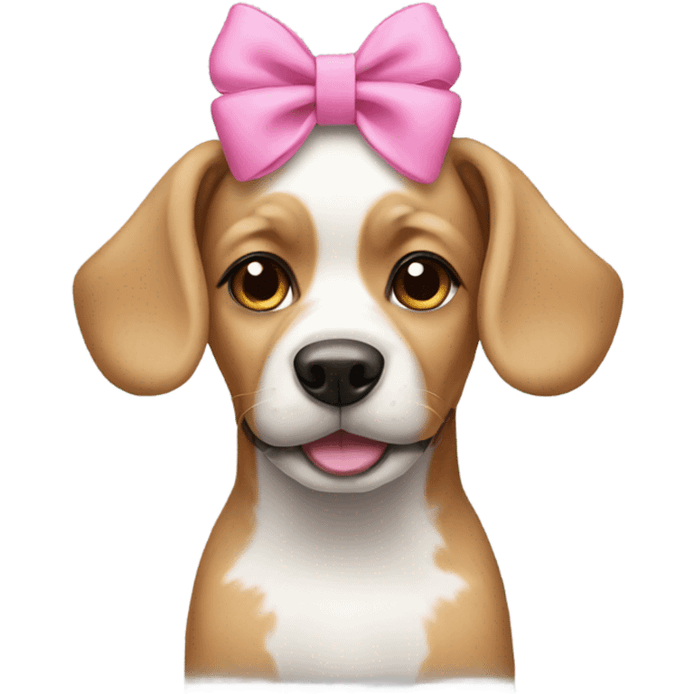 Dog wearing a pink bow headband  emoji