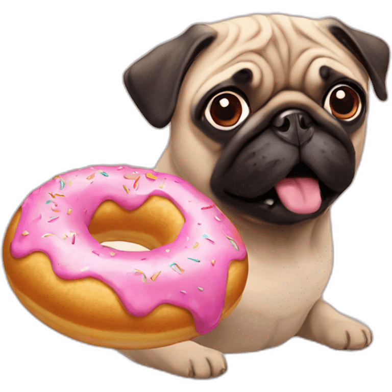 pug eat donut emoji