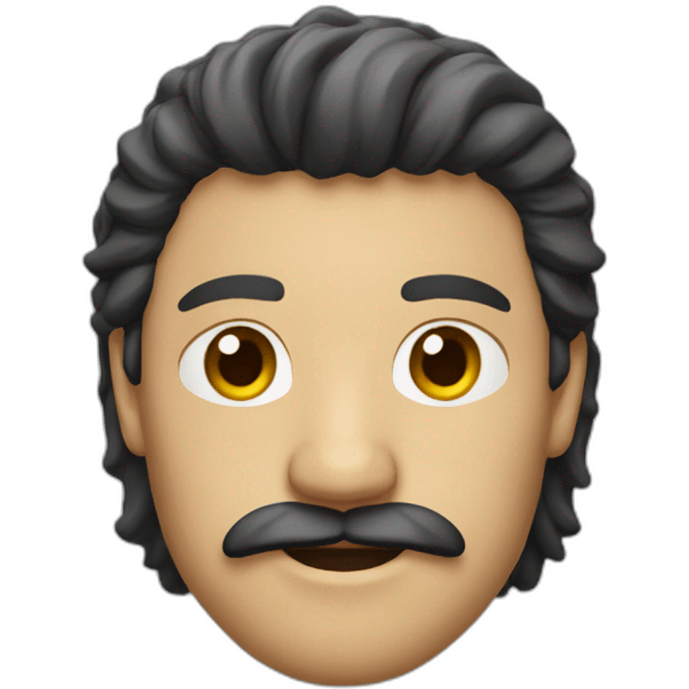 man with mustache and mullet emoji